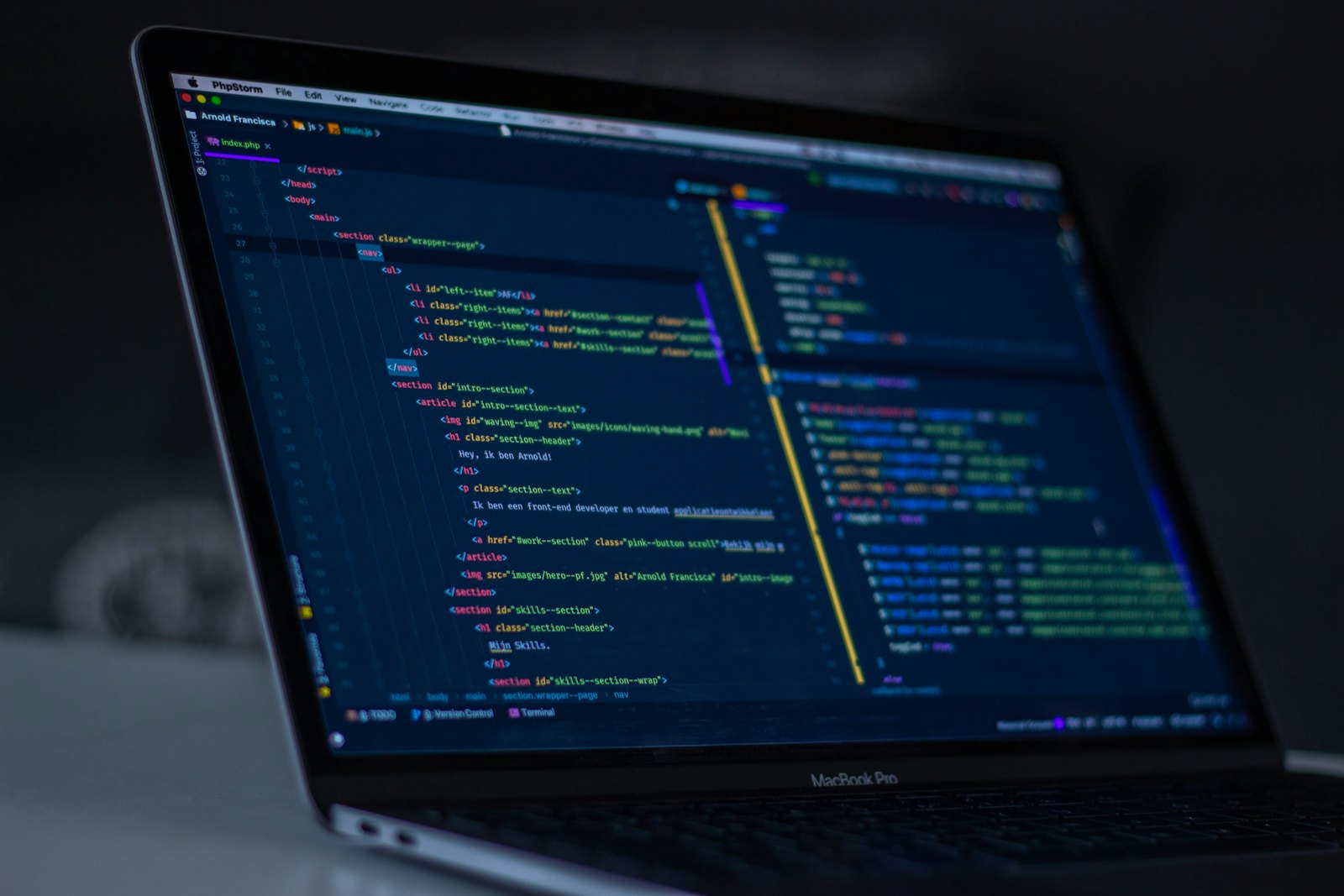 A code editor showing source code in a dark theme